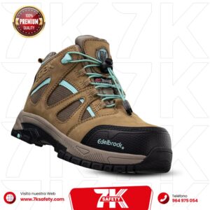 Botín Edelbrock EDBK 177 Brown para Mujer | Calzado de Seguridad con Puntera de Acero y Suela Antideslizante