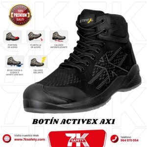 Botín Activex AX1 con puntera de acero y suela antideslizante