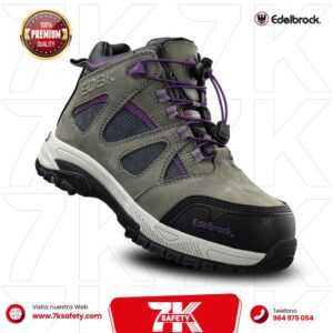 Botín Edelbrock EDBK 177 Mujer Gris Morado de seguridad industrial