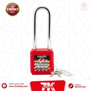 Candado Lock Out X10 Long Steelpro para bloqueo LOTO
