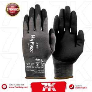 Guante HyFlex 11-840 Ansell recubierto de nitrilo para manipulación y protección mecánica