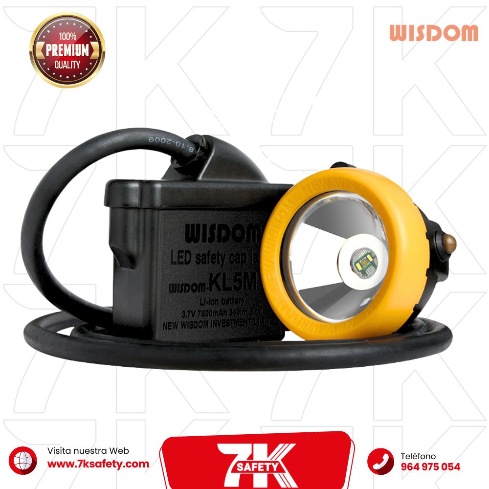 Lámpara Minera Wisdom KL5M con batería de litio