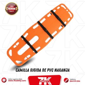 camilla rigida de pvc naranja flotante con correas