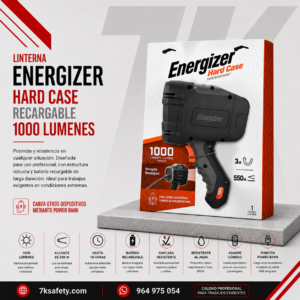 Linterna Energizer Hard Case 1000 Lumens para trabajos industriales y emergencias