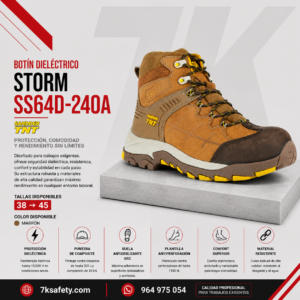 Botín Dieléctrico Sandder Storm SS64D-240A para trabajos eléctricos e industriales