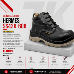 Botín Dieléctrico Sandder Hermes SS42D-606 para trabajos eléctricos e industriales