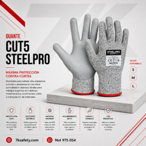 Guante Steelpro Multiflex Cut5 para protección anticorte industrial