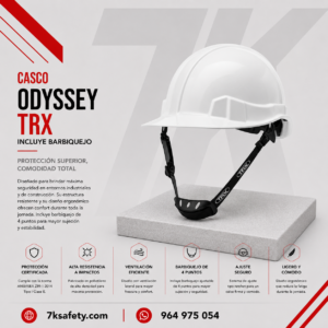 Casco 6 Puntas TRX Odyssey para trabajos industriales y operativos