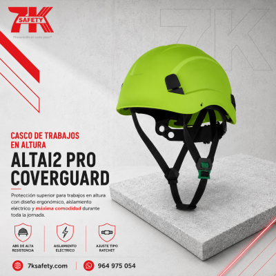 Casco para Alturas Coverguard ALTAI2 PRO Verde con ajuste por rueda y barboquejo de 4 puntos