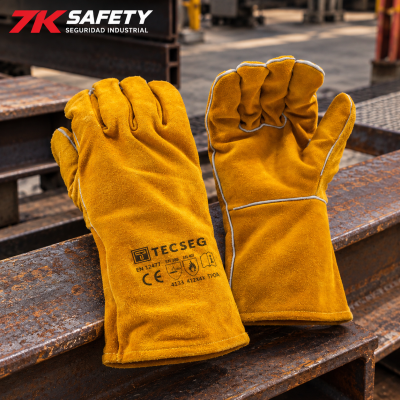 Guante de Soldador Tecseg GS300 de cuero amarillo